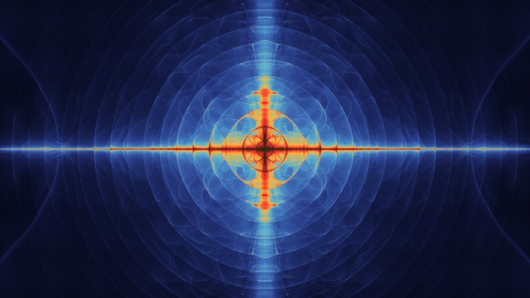 Abstract blue and orange radiating pattern